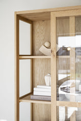 Hazelton Glass Cabinet with Drawers – Oak – 4