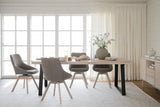 Alison Swivel Dining Chair with Oak Legs (Set of 2) – Dark Beige Fabric / Whitewash Oak – 2