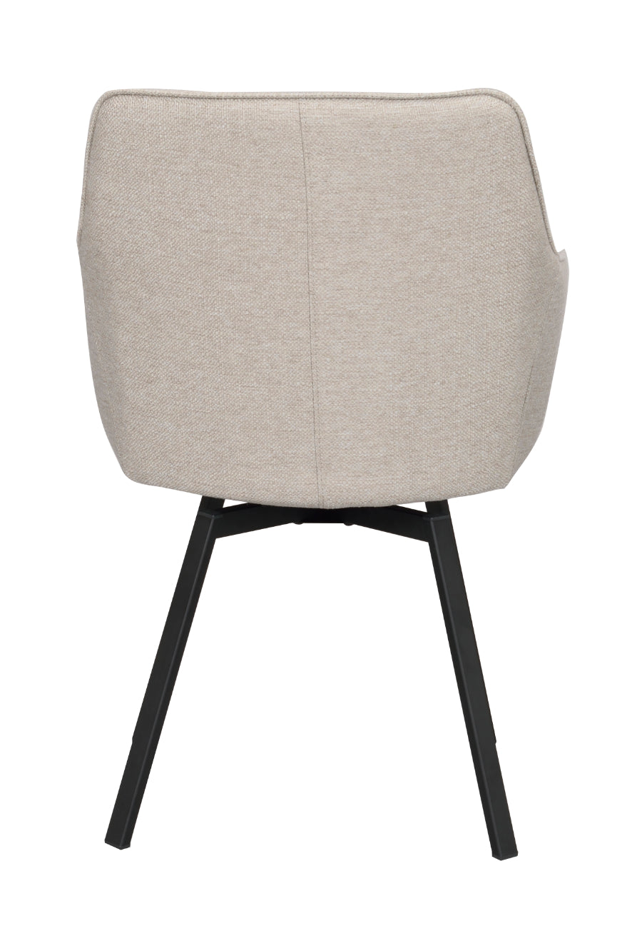 ALISON Swivel Beige Set of 2 Armchairs