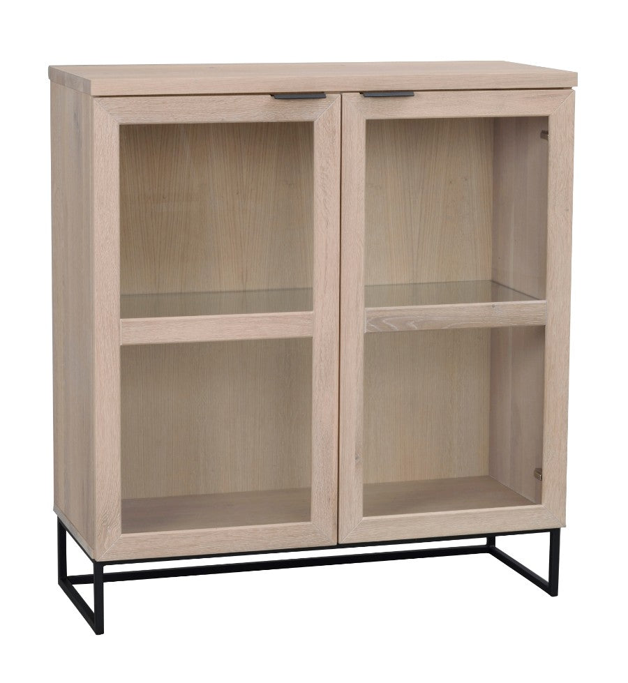 EVERETT Oak Glass Cabinet 105CM