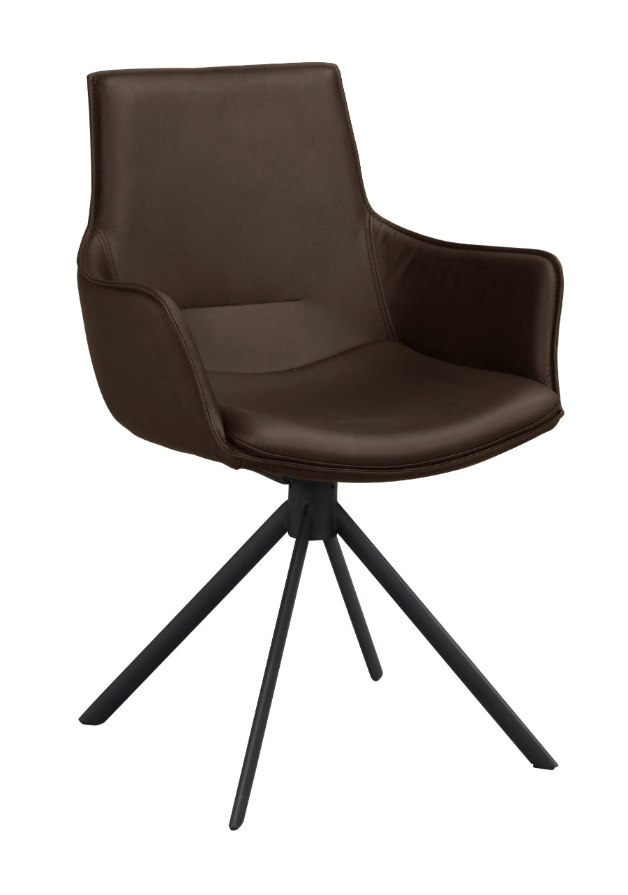 LOWELL Set mit 2 drehbaren Ledersesseln