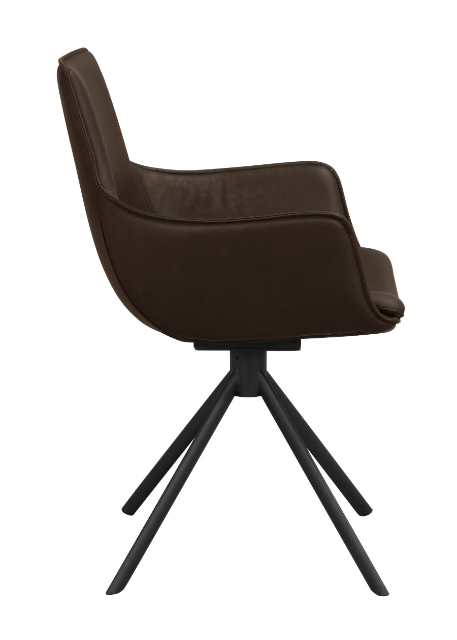LOWELL Set mit 2 drehbaren Ledersesseln