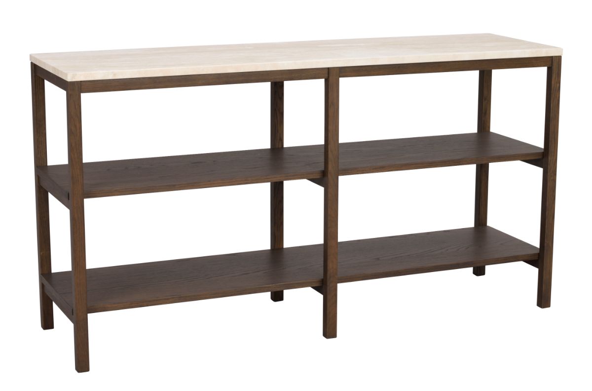 Rowico ORWEL Console Table, Beige Travertine Brown Oak, 140 CM