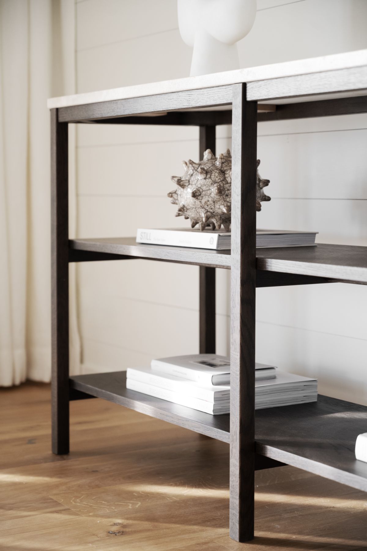 Rowico ORWEL Console Table, Beige Travertine Brown Oak, 140 CM