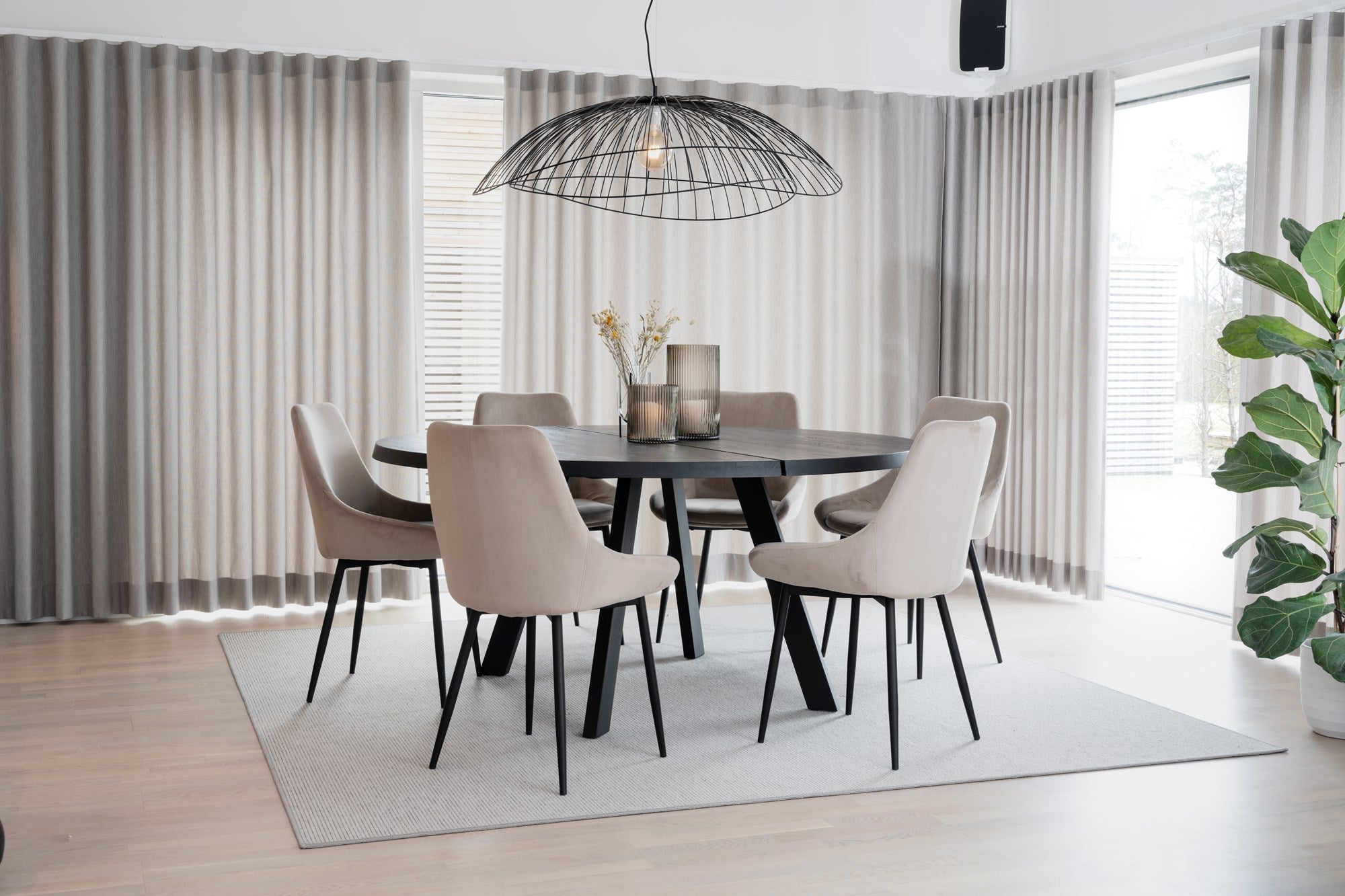 SIERRA Samt-Set mit 2 Stühlen