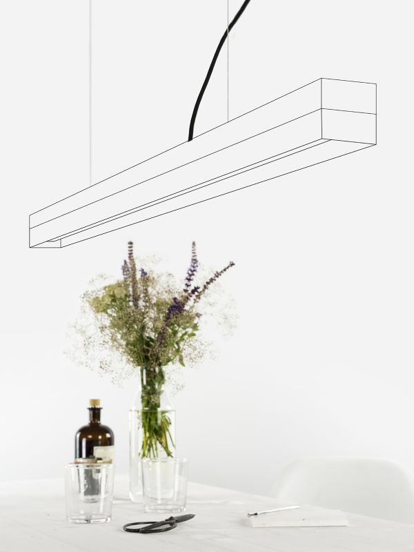 [C1] Concrete & Walnut Pendant Light 122CM
