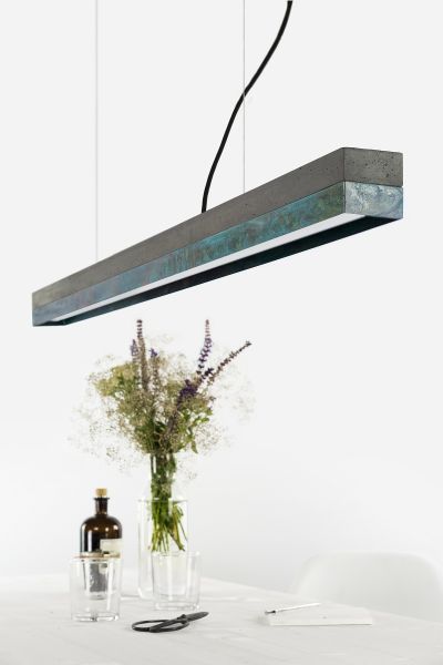 [C1] Concrete & Oxidised Copper Pendant Light 122CM