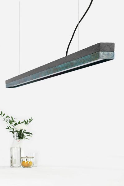 [C3] Concrete & Oxidised Copper Pendant 182CM