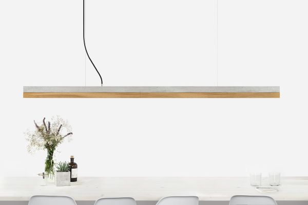[C3] Concrete & Oak Pendant 182CM