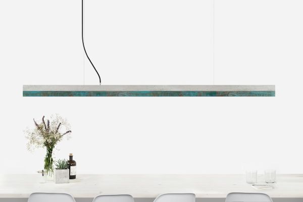 [C3] Concrete & Oxidised Copper Pendant 182CM