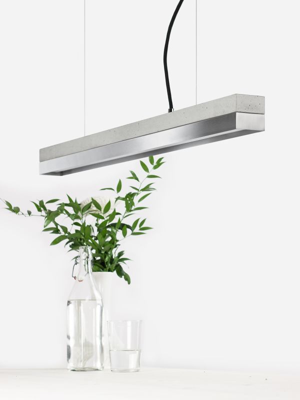 [C2] Concrete & Stainless Steel Pendant 92CM