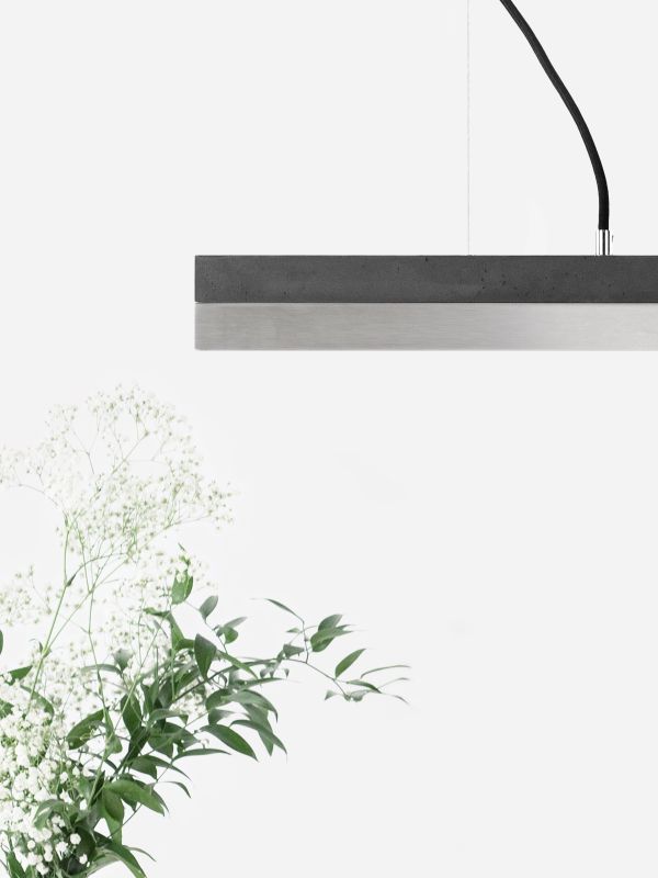 [C2] Concrete & Stainless Steel Pendant 92CM
