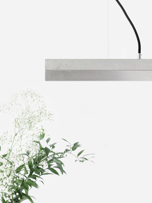 [C2] Concrete & Stainless Steel Pendant 92CM