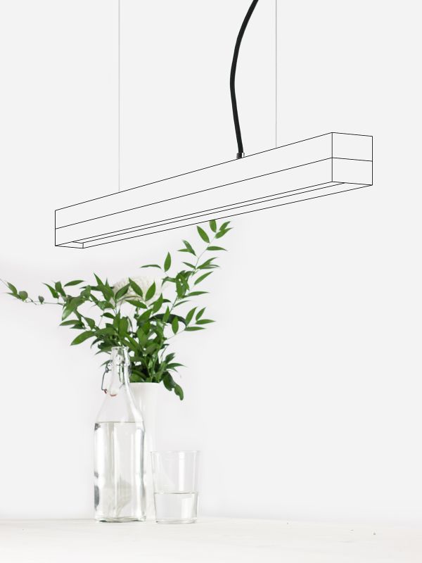 [C2] Concrete & Oak Pendant 92CM