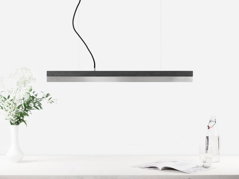 [C2] Concrete & Stainless Steel Pendant 92CM
