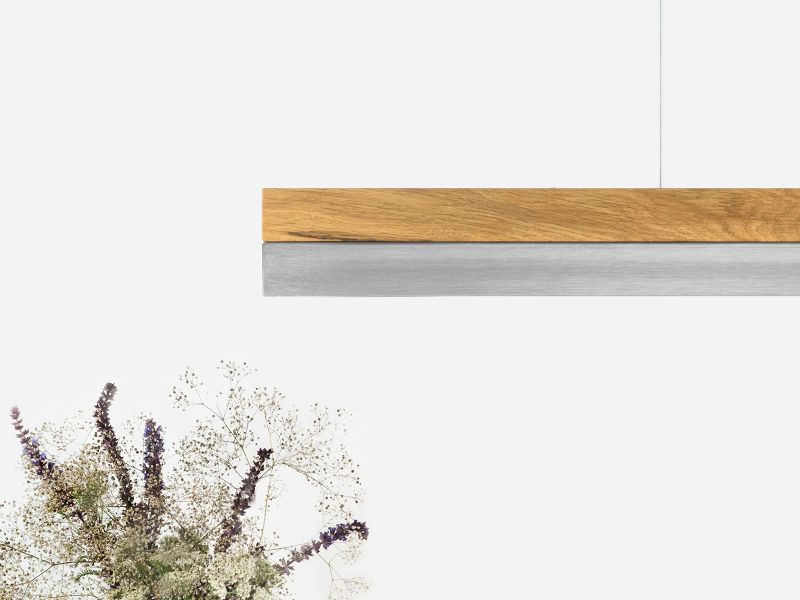 [C3o] Oak Wood & Stainless Steel Pendant 182CM
