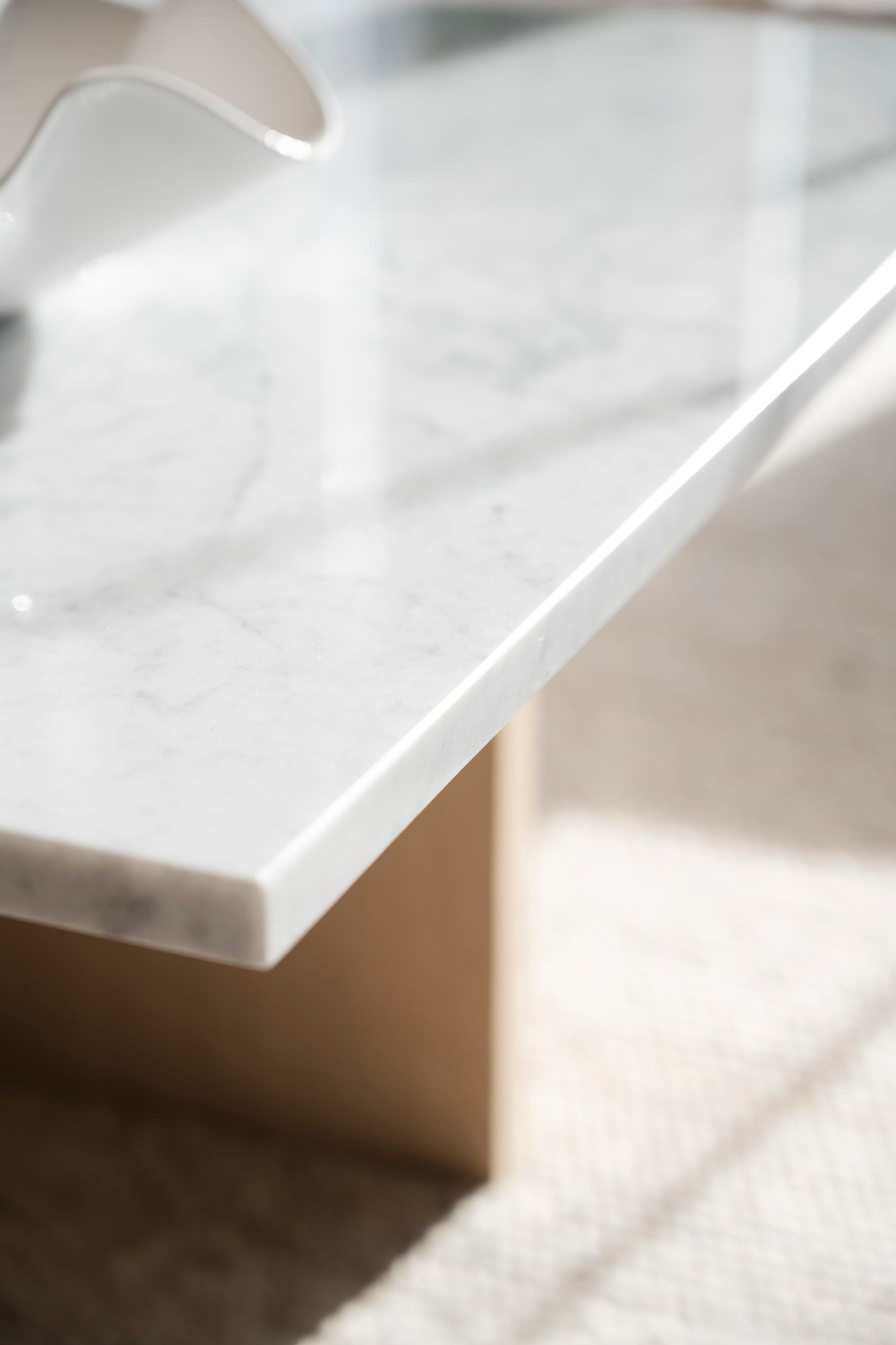 BROOKSVILLE Square Coffee Table 90 CM – White marble & whitewashed oak – 5