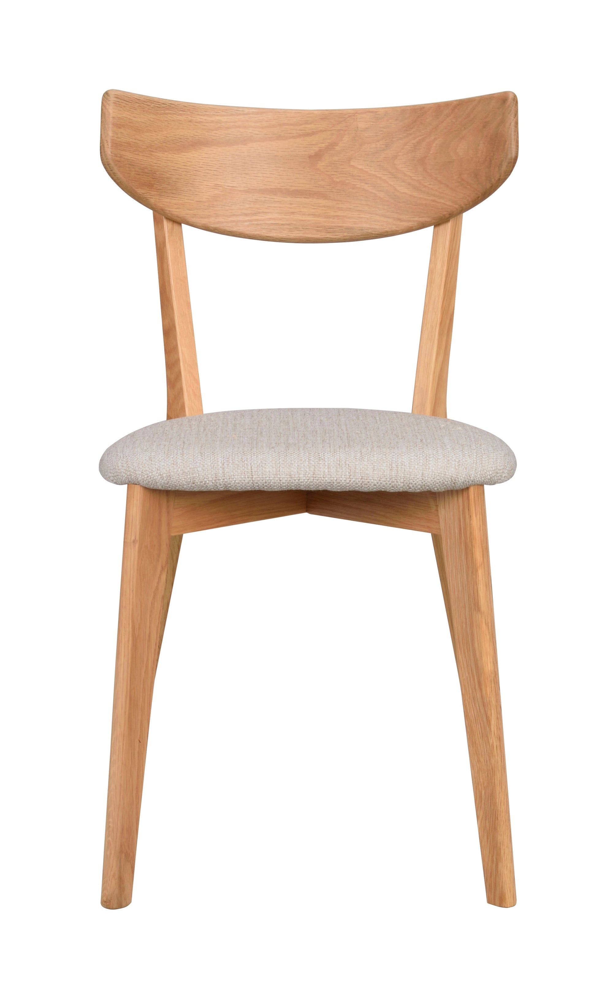 AMI Set of 2 Chairs – lacquered oak/grey-beige seat – 1