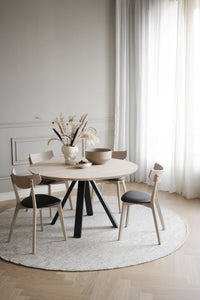 AMI Set of 2 Chairs – whitewashed oak/ black PU seat – 3