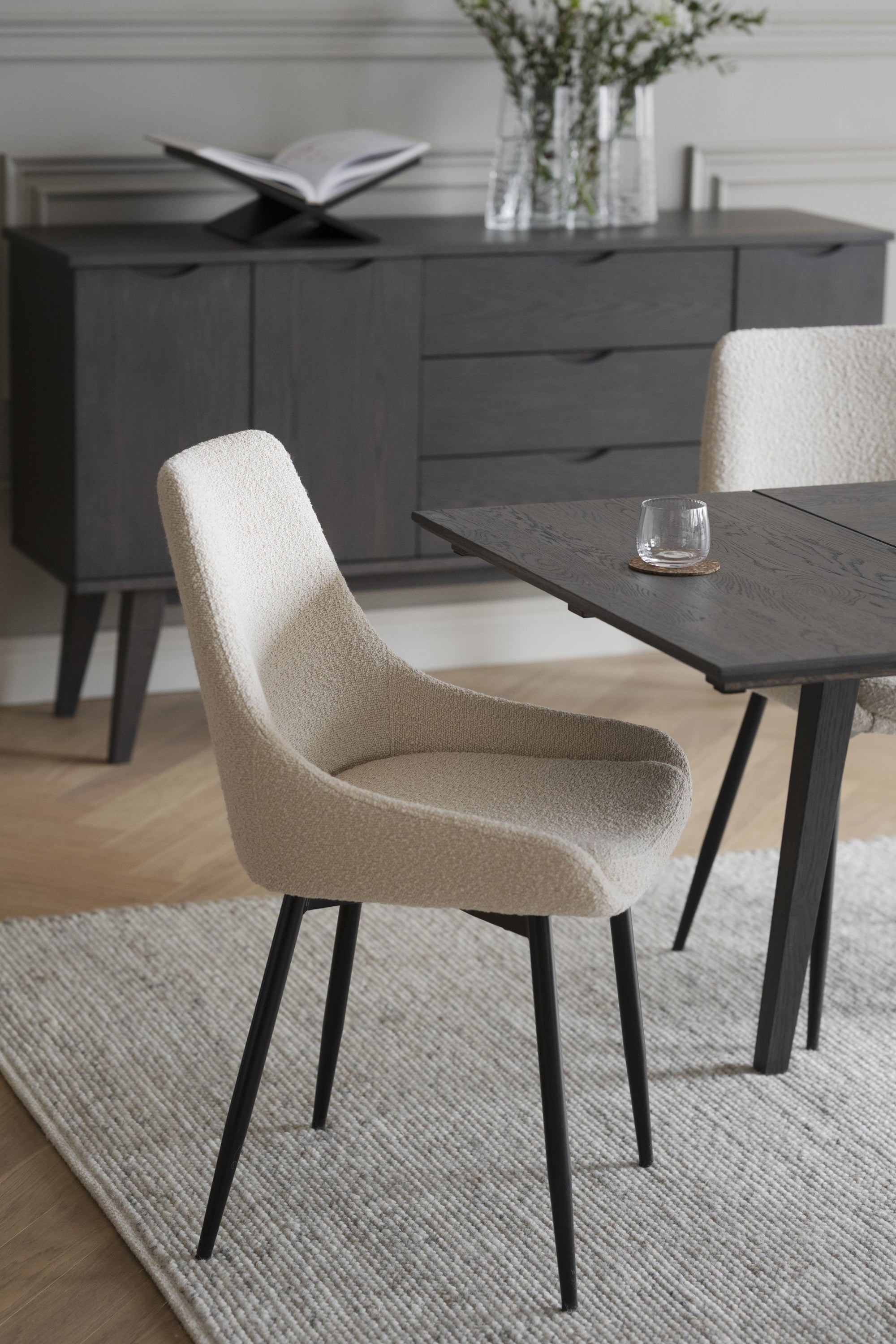 SIERRA Fabric Set of 2 Chairs – Beige Bouclé – 2