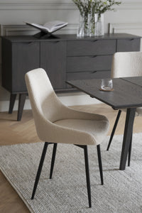 SIERRA Fabric Set of 2 Chairs – Beige Bouclé – 2