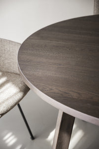 Glenside Round Extendable Dining Table Ø130 cm – Brown Oak – 6