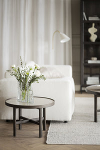 Marsden Round Coffee Table Ø60 cm – Beige Ceramic / Brown Oak – 2