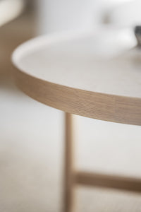 Marsden Round Coffee Table Ø90 cm – Beige Ceramic / Whitewash Oak – 4