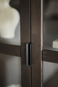 EVERETT HIGH Glass Cabinet – Brown Oak – 4