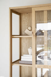 Hazelton Glass Cabinet with Drawers – Oak – 4