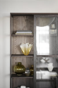 Hazelton Glass Cabinet with Drawers – Brown Oak – 4