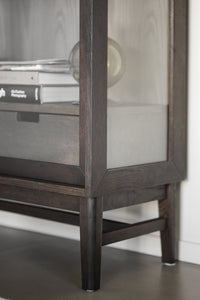 Hazelton Glass Cabinet with Drawers – Brown Oak – 7
