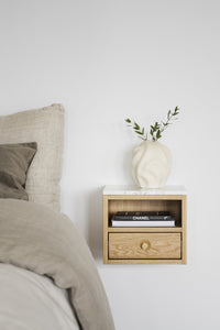 Whitmore Wall-Mounted Bedside Table – Oak – 2
