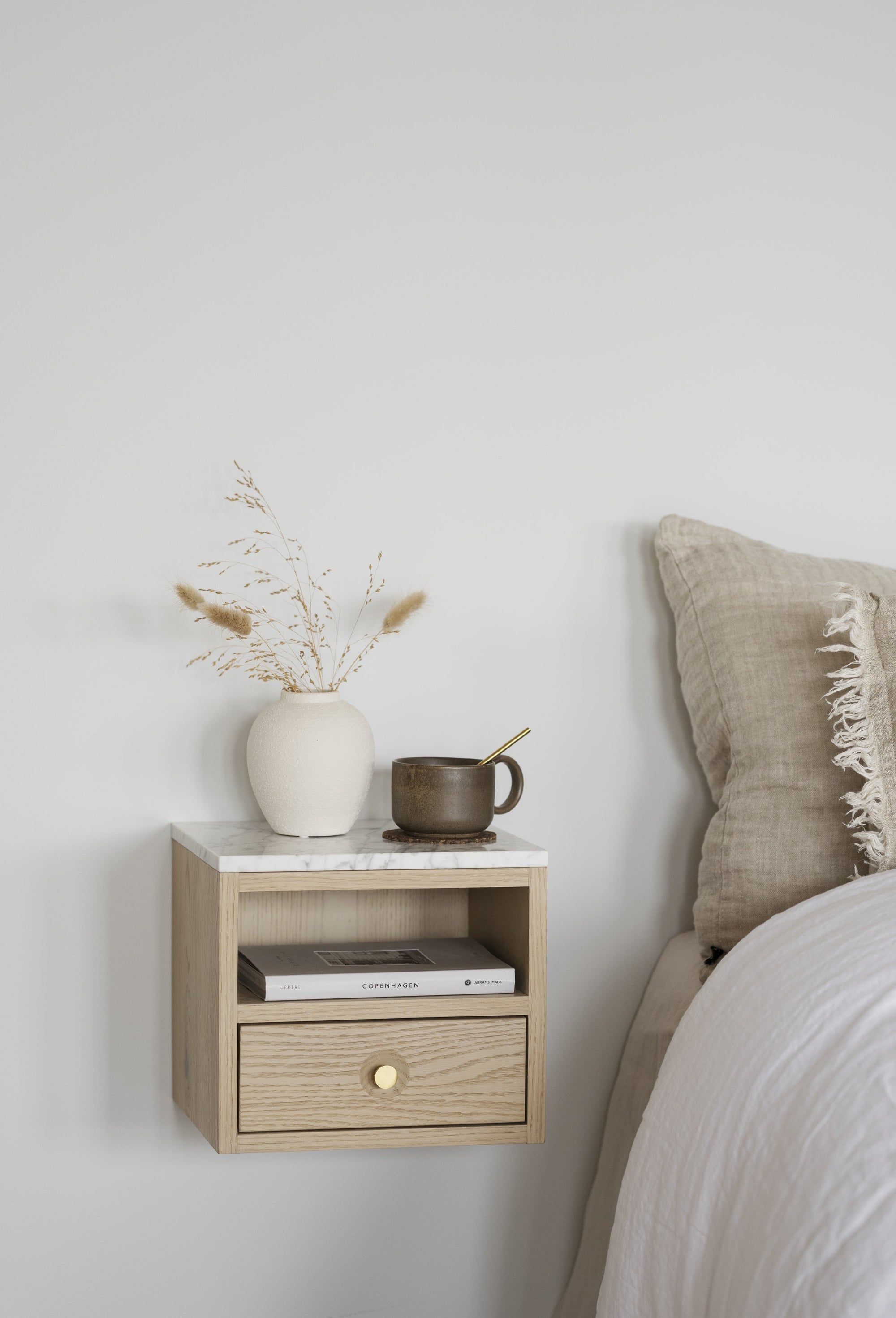 Whitmore Wall-Mounted Bedside Table – Whitewash Oak – 4