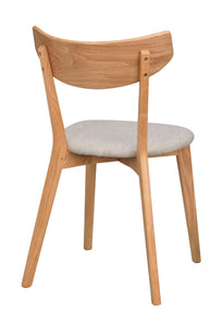 AMI Set of 2 Chairs – lacquered oak/grey-beige seat – 9