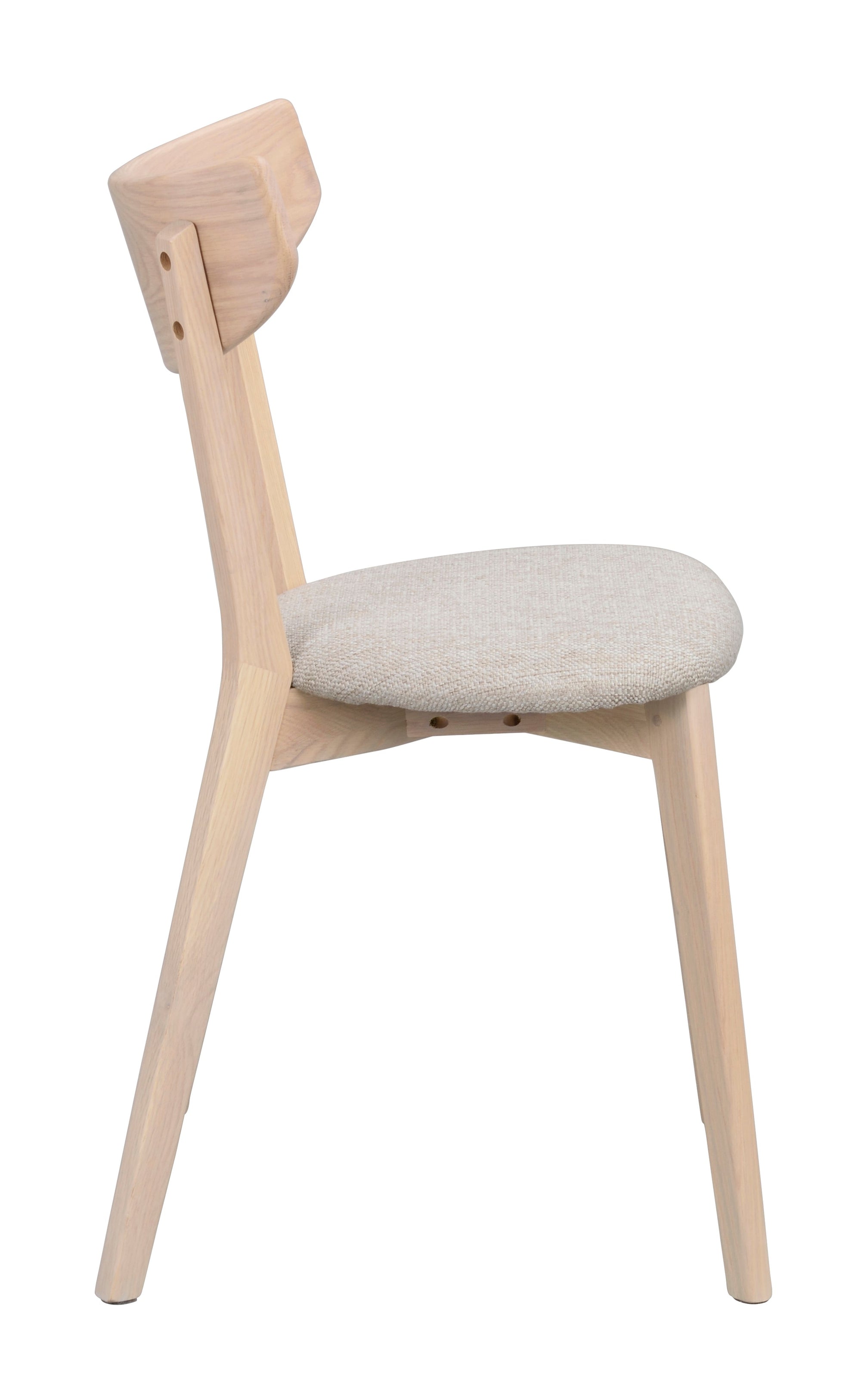 AMI Set of 2 Chairs – whitewash oak/grey-beige seat – 8
