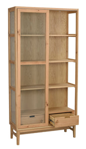 Hazelton Glass Cabinet with Drawers – Oak – 7