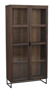EVERETT HIGH Glass Cabinet – Brown Oak – 7