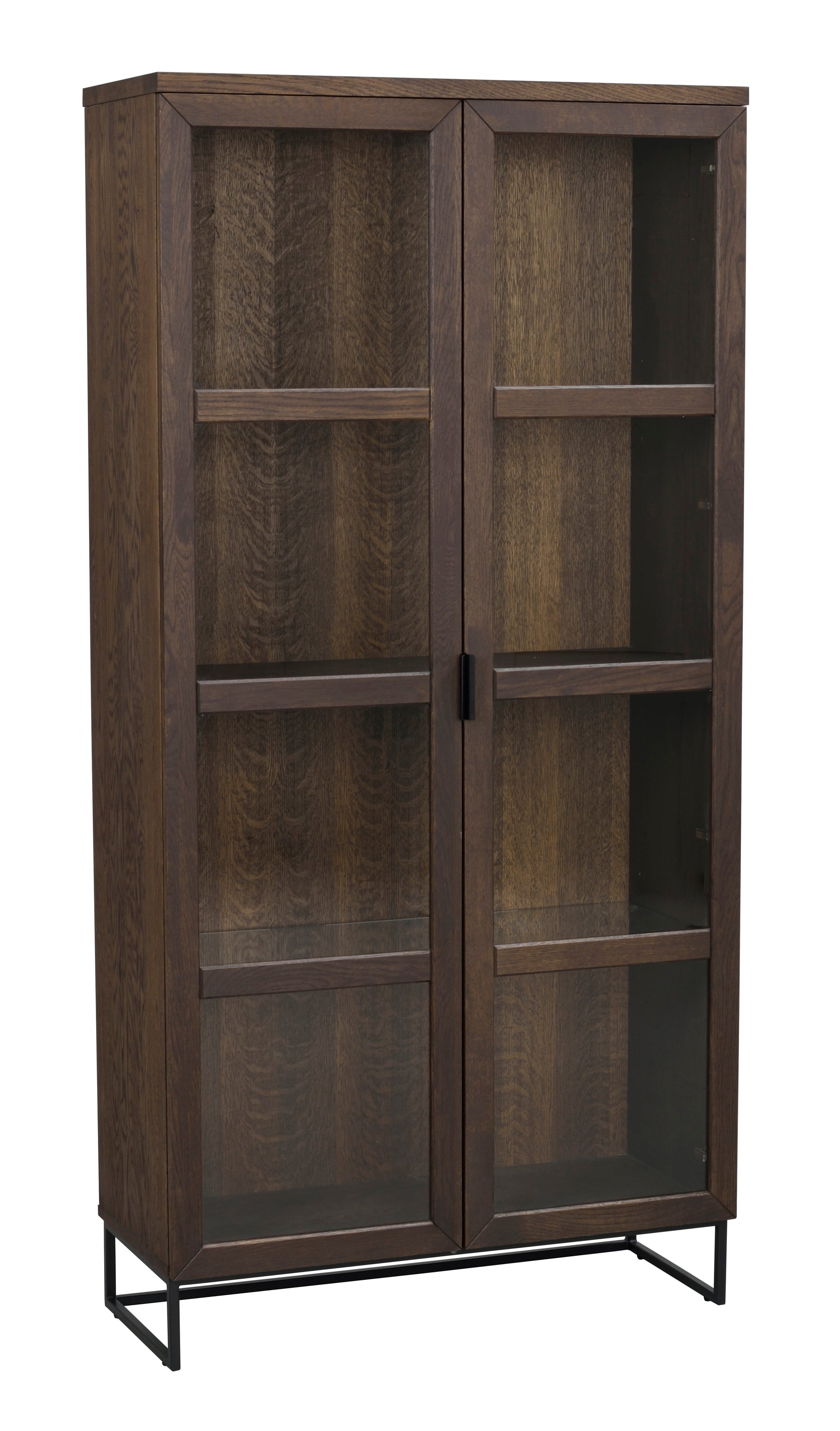 EVERETT HIGH Glass Cabinet – Brown Oak – 7