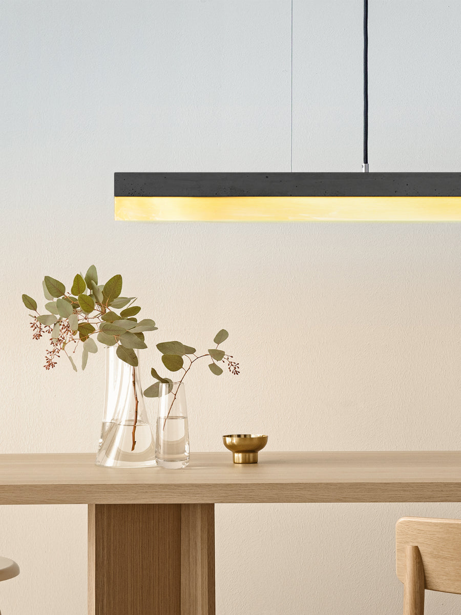 [C1] Concrete & Brass LED Pendant 122CM