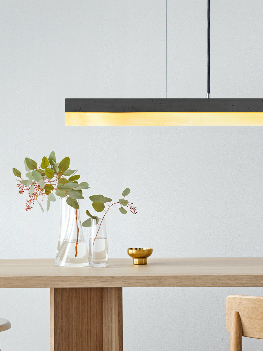 [C1] Concrete & Brass LED Pendant 122CM