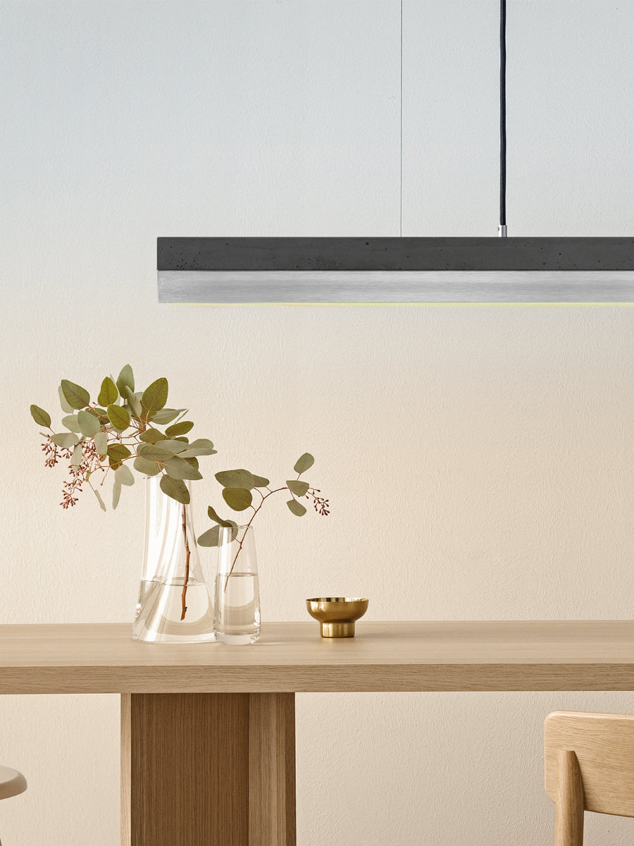 [C1] Concrete & Stainless Steel Pendant Light 122CM