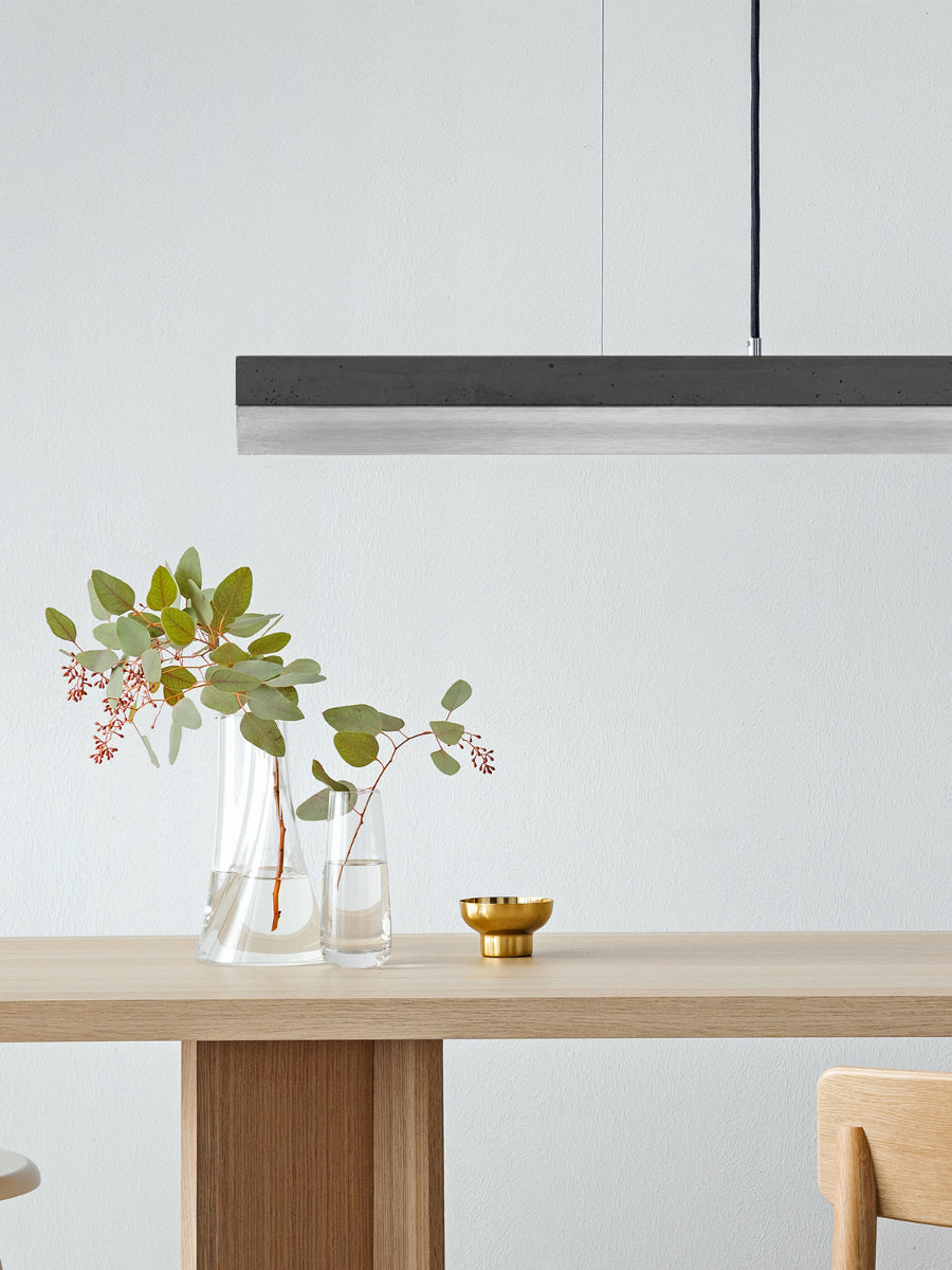 [C1] Concrete & Stainless Steel Pendant Light 122CM