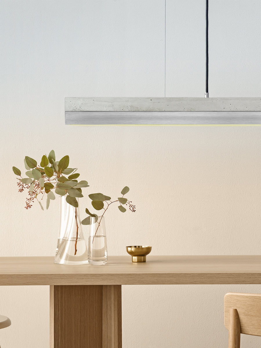 [C1] Concrete & Stainless Steel Pendant Light 122CM