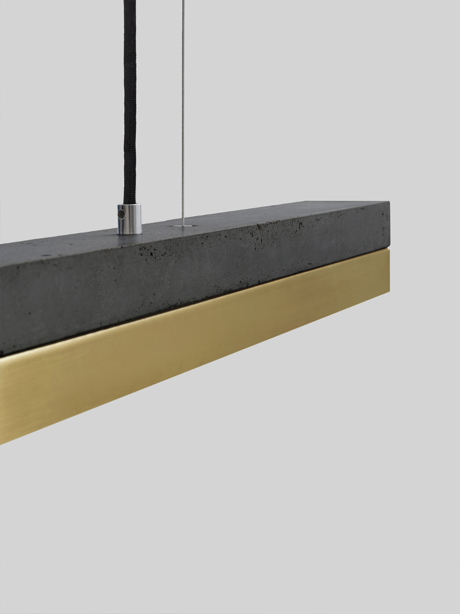 [C1] Concrete & Brass LED Pendant 122CM