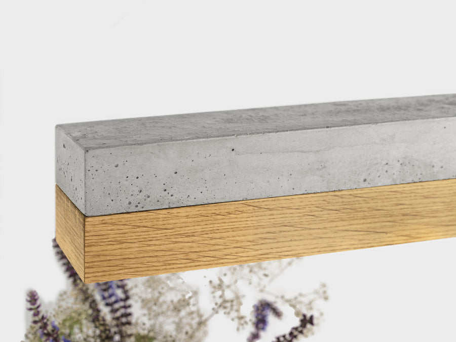 [C1] Concrete & Oak Pendant Light 122CM