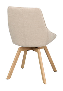 Alison Swivel Dining Chair with Oak Legs (Set of 2) – Light Beige Fabric / Oak – 8