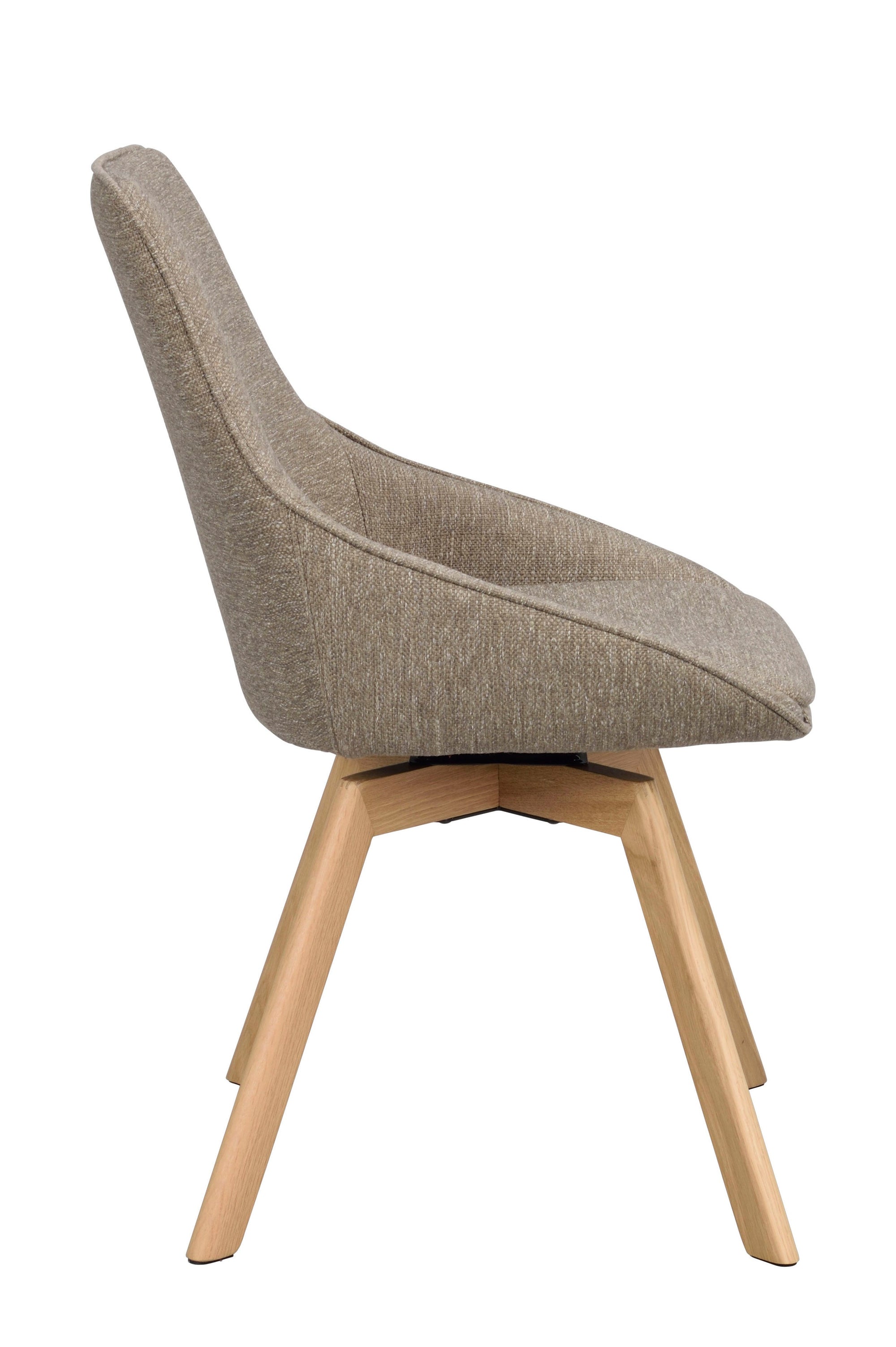Alison Swivel Dining Chair with Oak Legs (Set of 2) – Dark Beige Fabric / Oak – 9