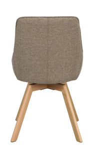 Alison Swivel Dining Chair with Oak Legs (Set of 2) – Dark Beige Fabric / Oak – 11