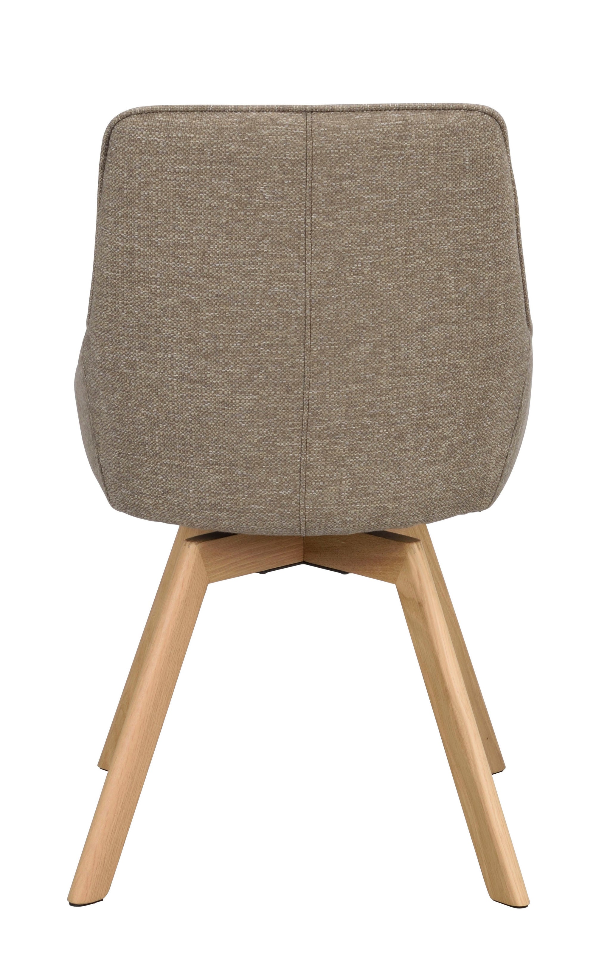 Alison Swivel Dining Chair with Oak Legs (Set of 2) – Dark Beige Fabric / Oak – 11